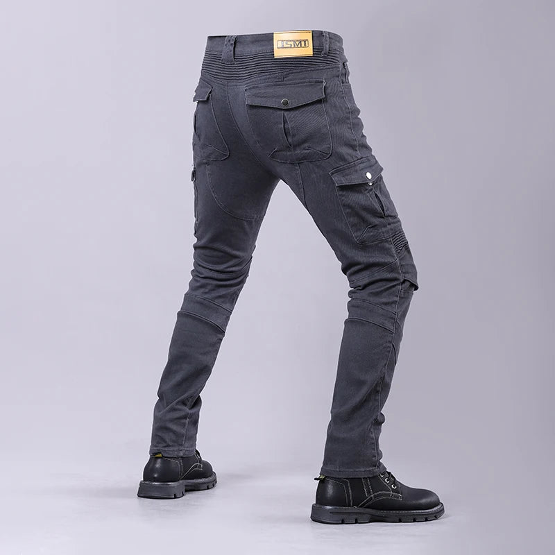 New Motorcycle Riding Pants Outdoor Men Women Leisure Elastic Moto Jeans Motorbike Trousers With Knee Hip Pads Protective Gear