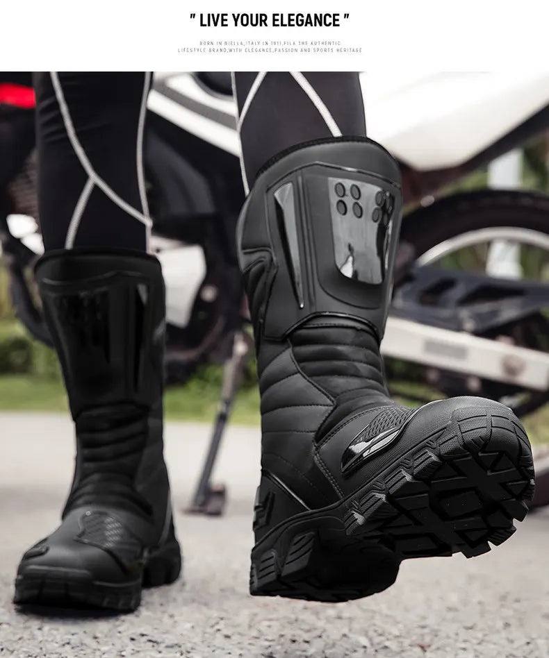 Moto Boots Motorcycle Breathable Off-road Men Women Leather Waterproof Pull Boots 47 Locomotive Equipment Summer Cycling Shoes