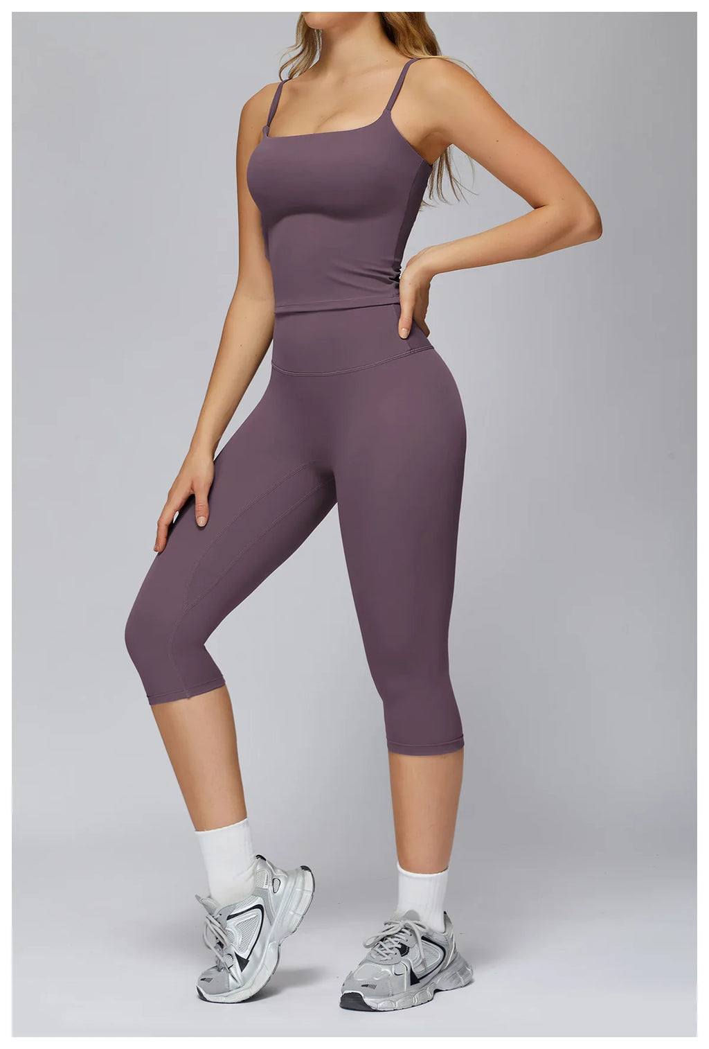 Yoga Set 2 Pieces Sports Outfits Female Clothing Fitness Vest Sportswear Women Tracksuit High Waist Leggings Sport Bra Yoga Suit