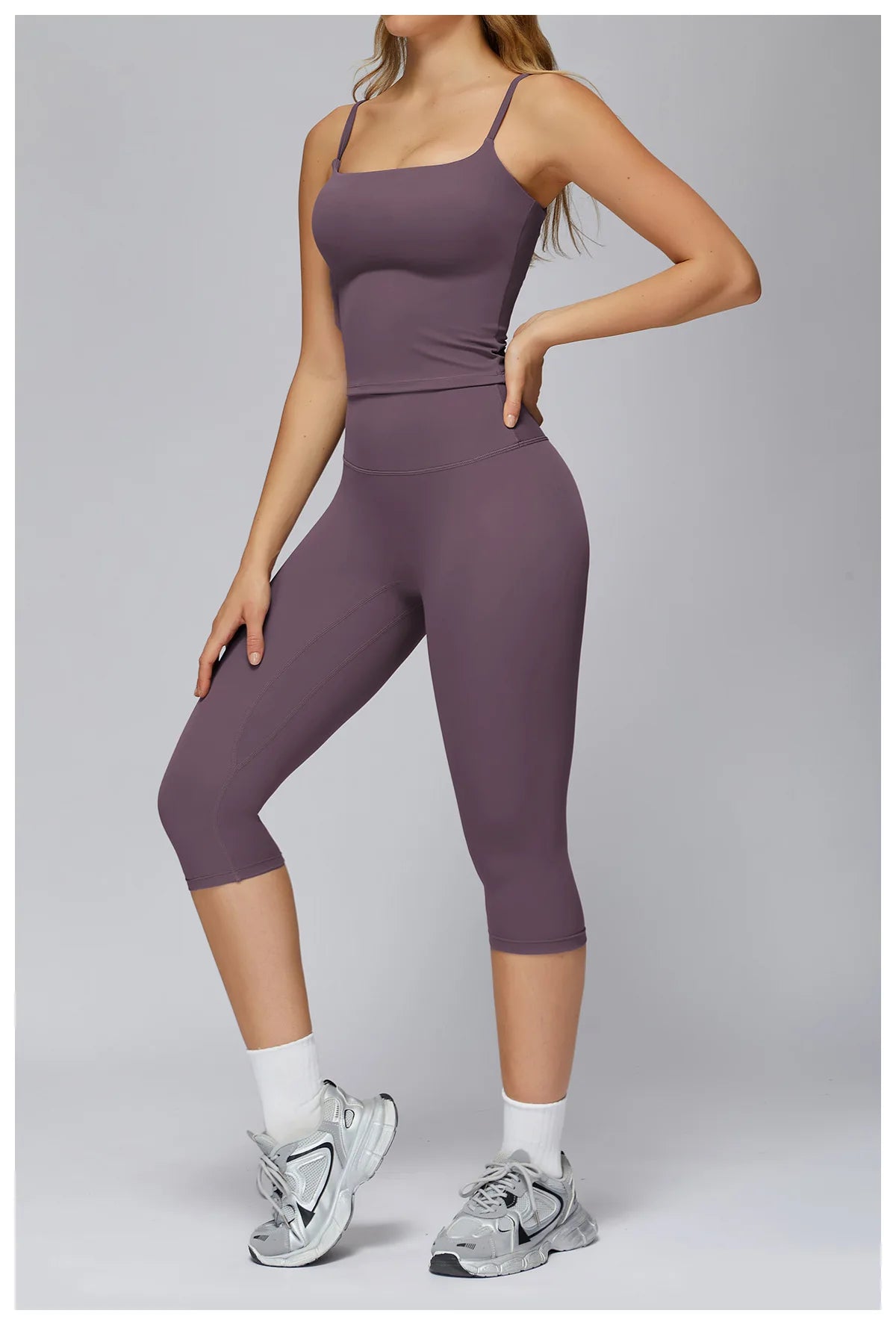 Yoga Set 2 Pieces Sports Outfits Female Clothing Fitness Vest Sportswear Women Tracksuit High Waist Leggings Sport Bra Yoga Suit