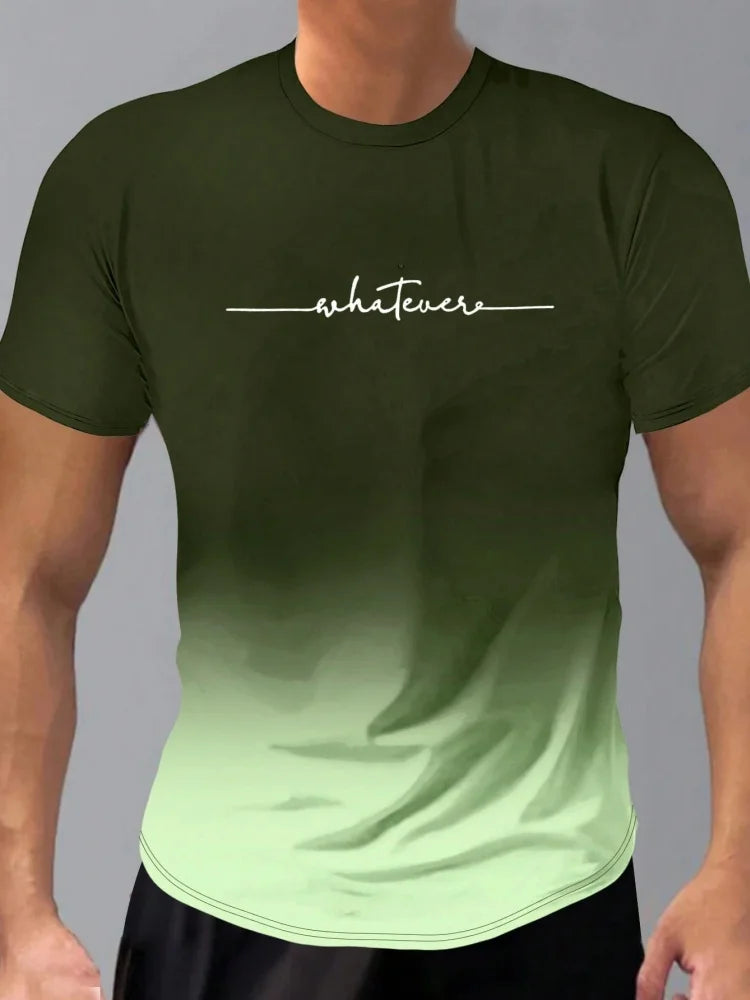 Men's Short Sleeve Summer Outdoor Breathable Round Neck T-shirt Short Sleeve Classic Stripe Pattern Large Size Loose Men's short