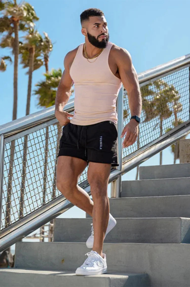 Summer Men's Sports Clothing Casual Vest Fashion Round Neck Quick Dry Tank Top Male Outdoor Gym Fitness Sleeveless Base Shirt