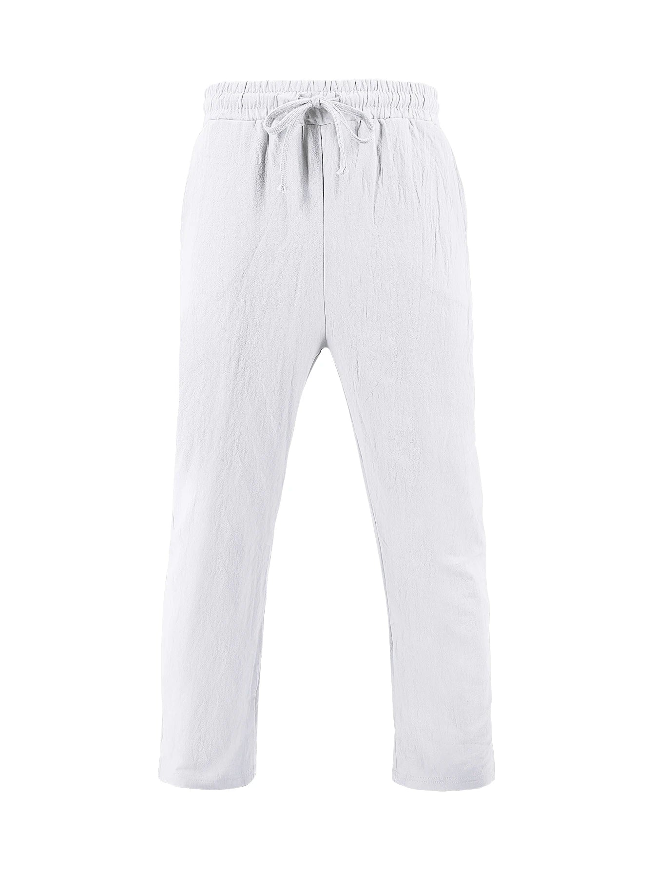 2025 New Arrival Men's Casual Tracksuit Linen Shirt and Pants Set Breathable Summer Outfits for Beach and Daily Wear