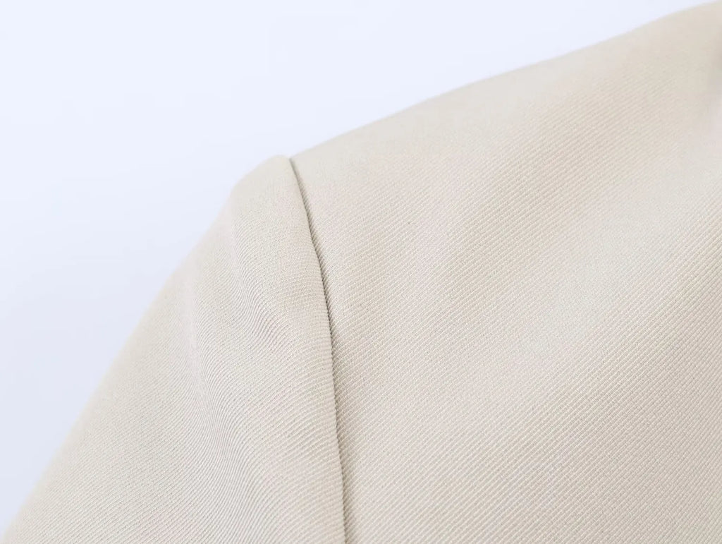 European and American style 2026 new double-button straight suit jacket with shoulder pads + pleated straight trousers suit