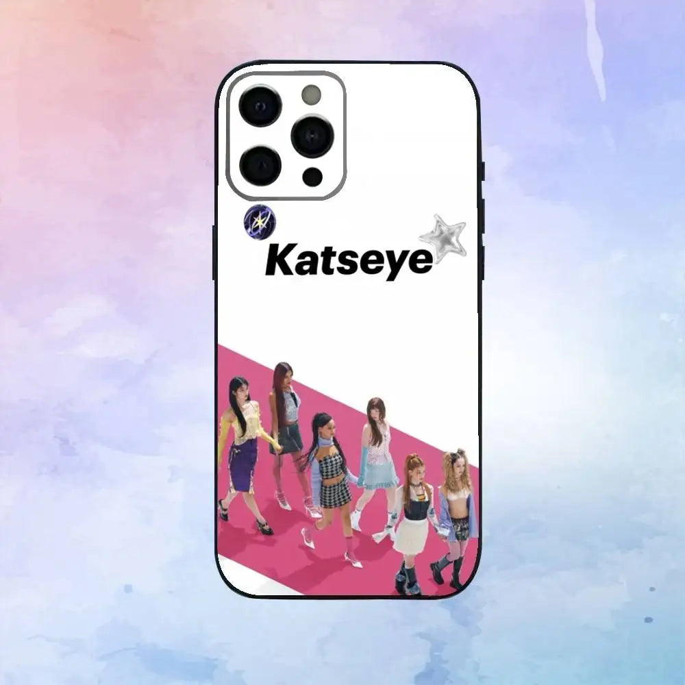 Hot Music K-KATSEYE Phone Case  For iPhone17,16,15,14,13,12,11 Plus,Pro Max Soft Black Cover