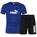 Summer fashion trend: Men's sporty casual suits, breathable and comfortable - short-sleeved quick-drying T-shirt + jogging short