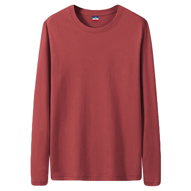 Fast Delivery T-Shirts Men Long Sleeves Tee Tops Male Autumn Plain Cotton Tshirts Plus Size 4XL 5XL Undershirts Man Clothing