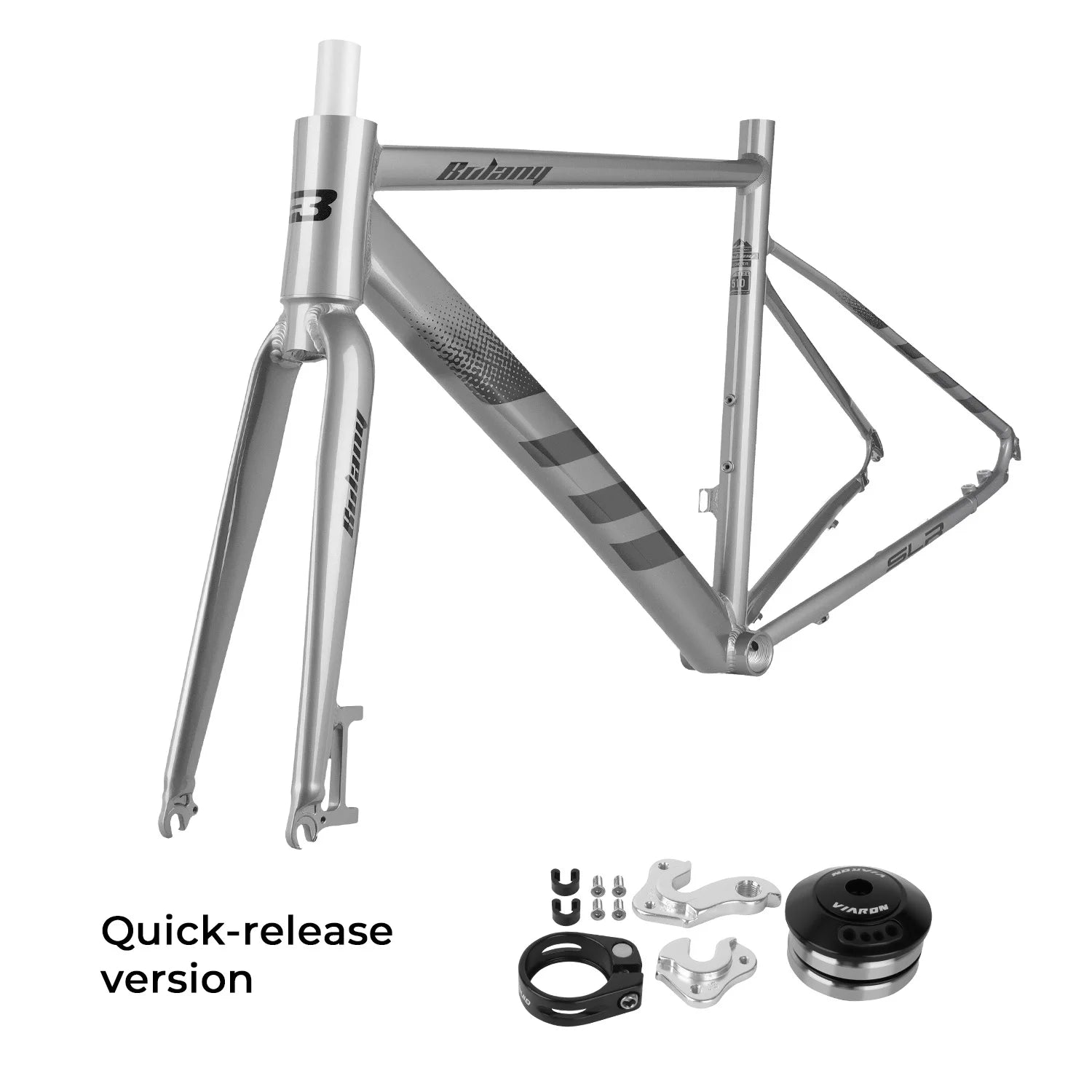 BOLANY Road Bike Frame Internal Cable Routing Disc Brake Compatible 10x135mm Quick Release Aluminum Alloy Road Bicycle Frame