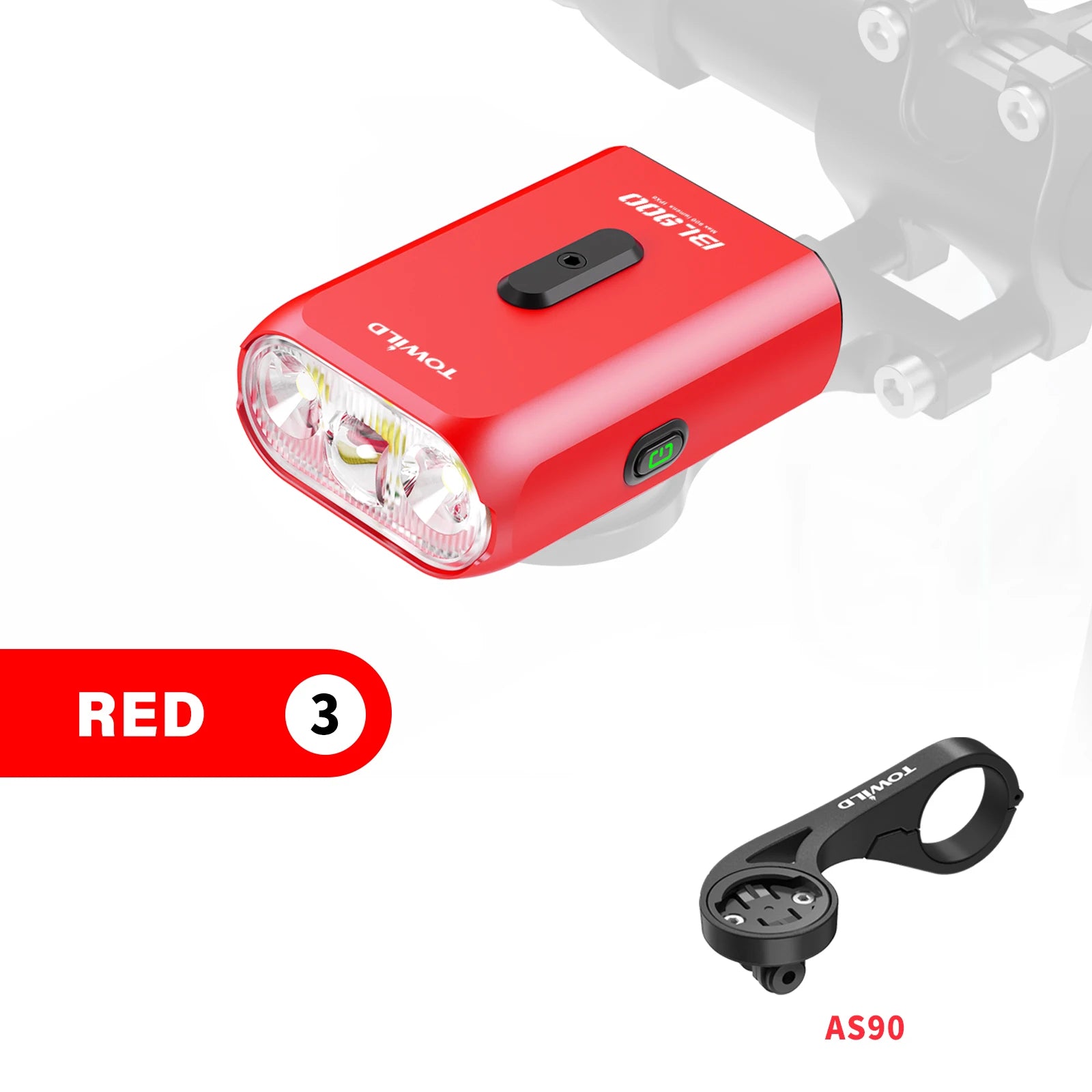 TOWILD BL900 Dual Mounted Bicycle Lights With Focus/Flood Beam 1100LM Rechargeable Bike Light Daytime Safety Night illumination