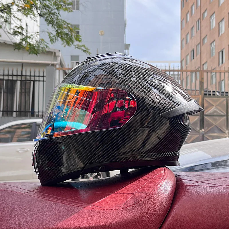 Orz-958 Motorcycle Helmet, Men's and Women's Open Face Helmet, Summer Dual Mirror Large Tail, Semi Fully Covered All Season