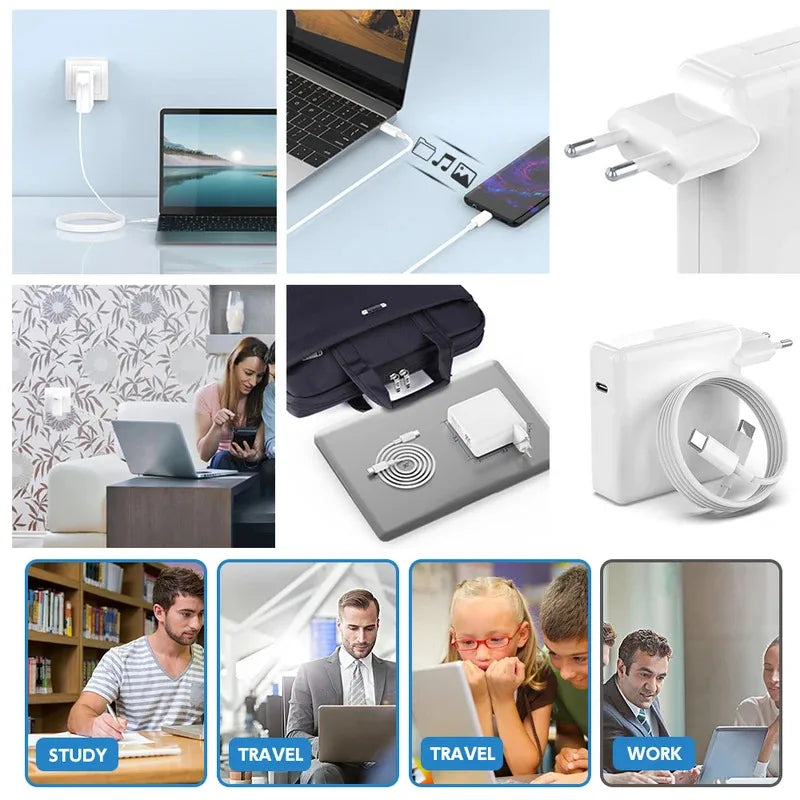 USB-C61W Charger 87W 96W 118W Type-C PD for MacBook 13 15-inch A1706 A1707 A1708 A1534 A1719 A214 iPad pro High Power Adapter
