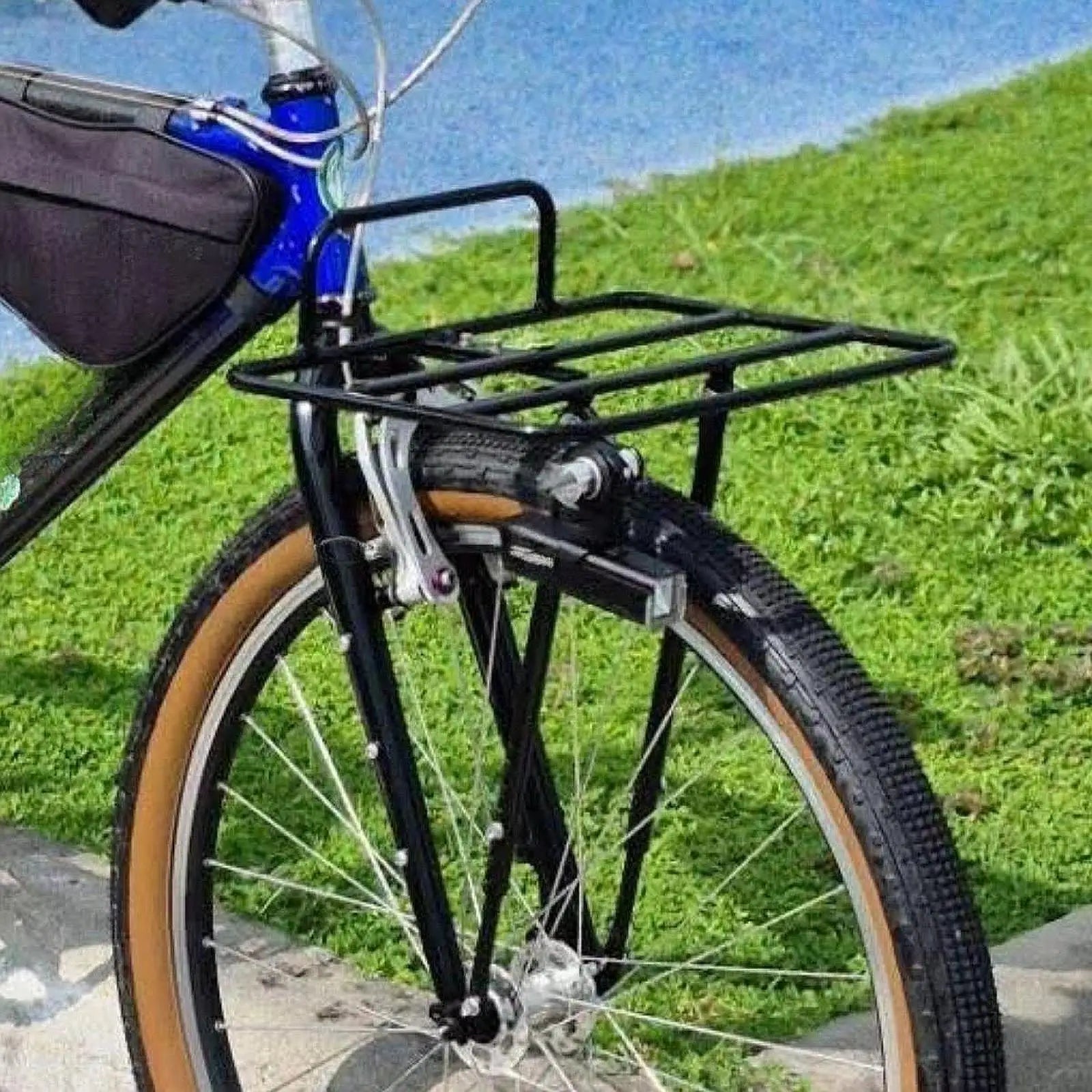 Front Bike Rack Aluminum Alloy Carrier Block Stable Support Luggage Shelf Easy Install for Mountain Road Gravel Folding Bikes