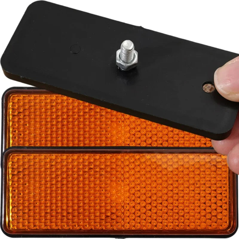 Universal Rectangular Safety Reflectors Warning Plates for Motorcycle Bike E-Scooter Helmet Night Riding Safety Reflector