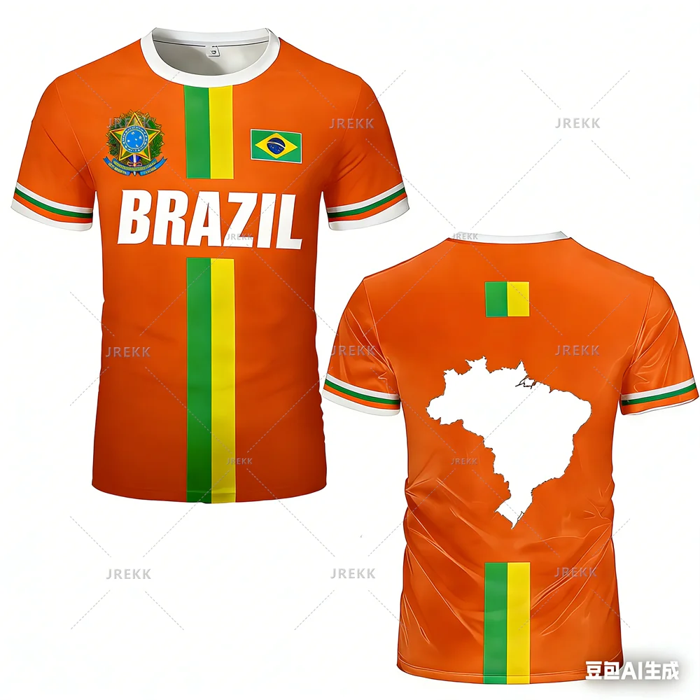 2026 New Design Football Jersey Training Top Brazil Flag Stripe Maillot Football Jersey Outdoor Quick-drying Sports Tee T-shirts