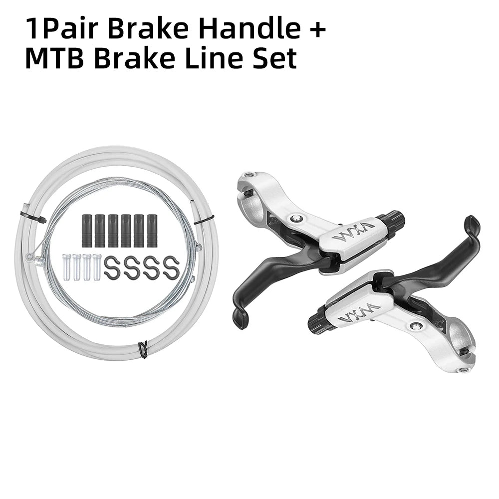 1 Pair MTB Brake Handle With Cable Line Set Mountain Bike Cycling Brake Levers V/Disc Bicycle Brake Lever