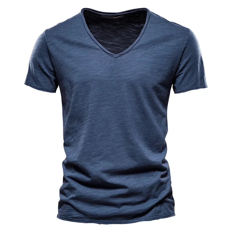 Men Fashion v-Neck t-Shirts Oversized Cotton t Shirt For Man Short Sleeve Top Tees Slim Casual Gym t Shirt Blouses Man Clothing