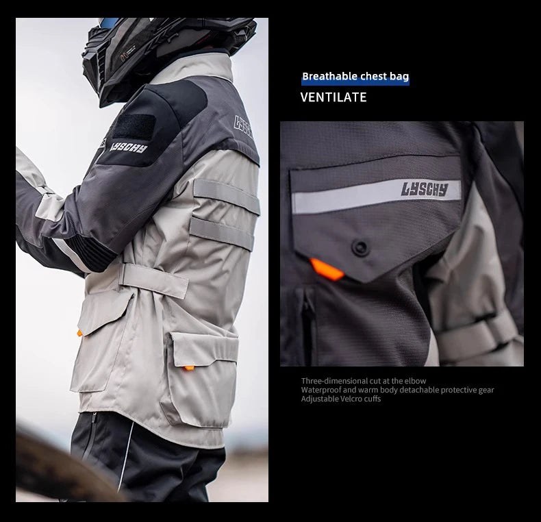 LYSCHY Motocross Jacket Pants Winter Warm Waterproof Motorcycle Riding Jacket Men Women Outdoor Off-Road Motorbike Rally Jacket