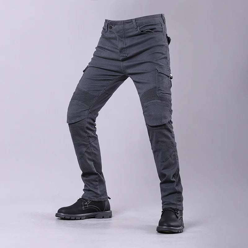 New Motorcycle Riding Pants Outdoor Men Women Leisure Elastic Moto Jeans Motorbike Trousers With Knee Hip Pads Protective Gear