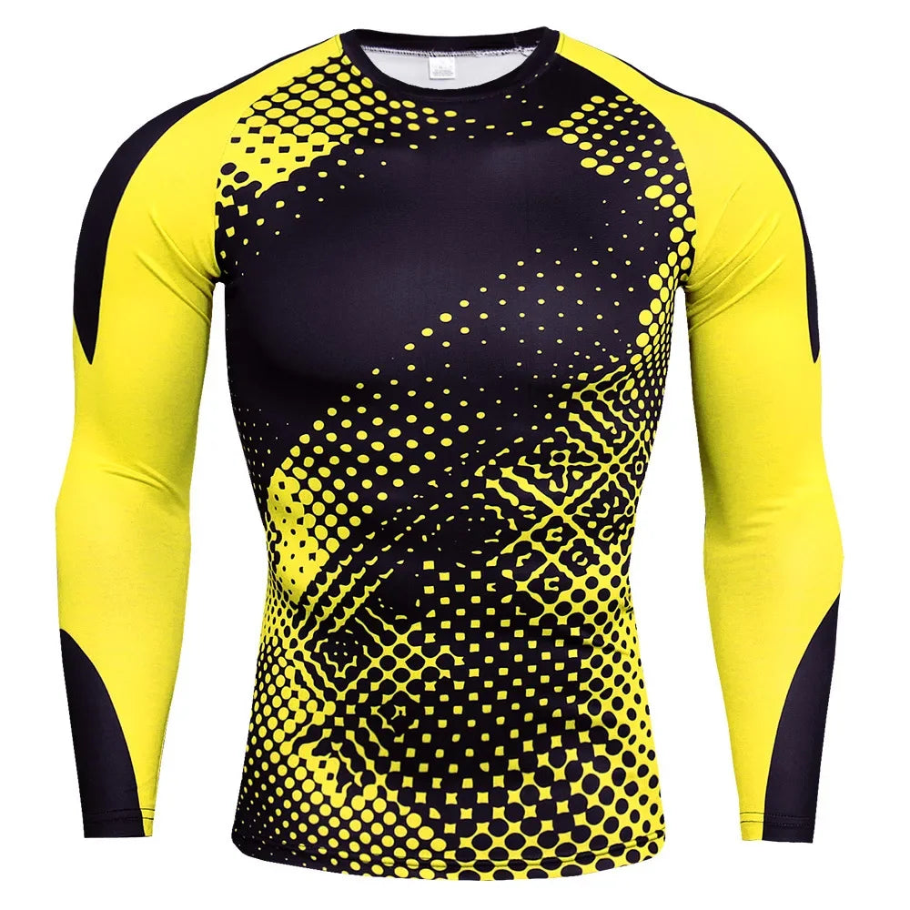 T-Shirts for Men Fashion 3D Geometric Print Casual Sports O-Neck Oversized T-Shirt Tops Loose Gym Long Sleeve T-Shirt Clothing