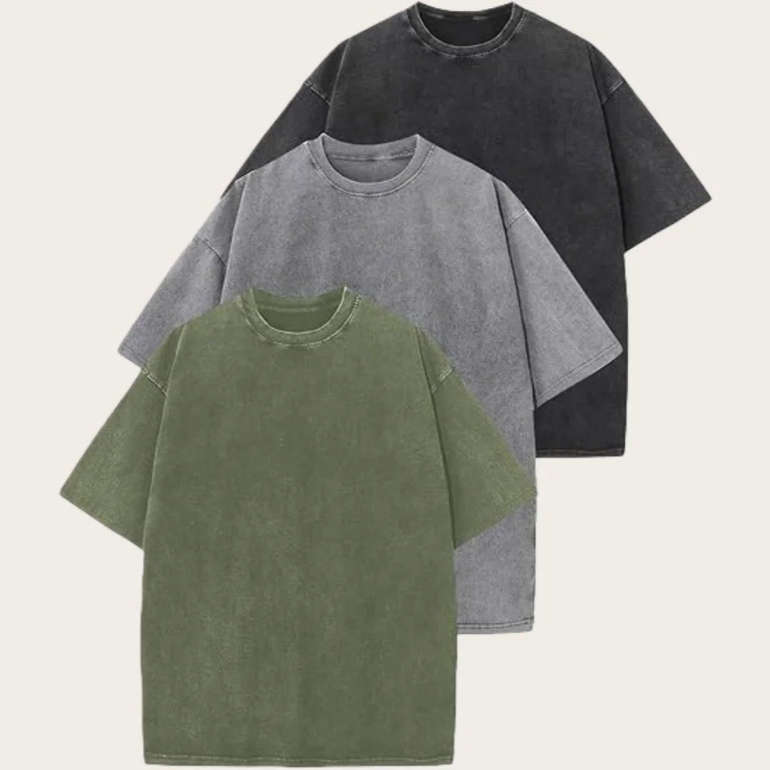 Three-Piece Women Oversized T Shirts Acid Washed Cotton Tees Vintage Baggy Loose Fit Streetwear Workout Tops Summer Casual Wear