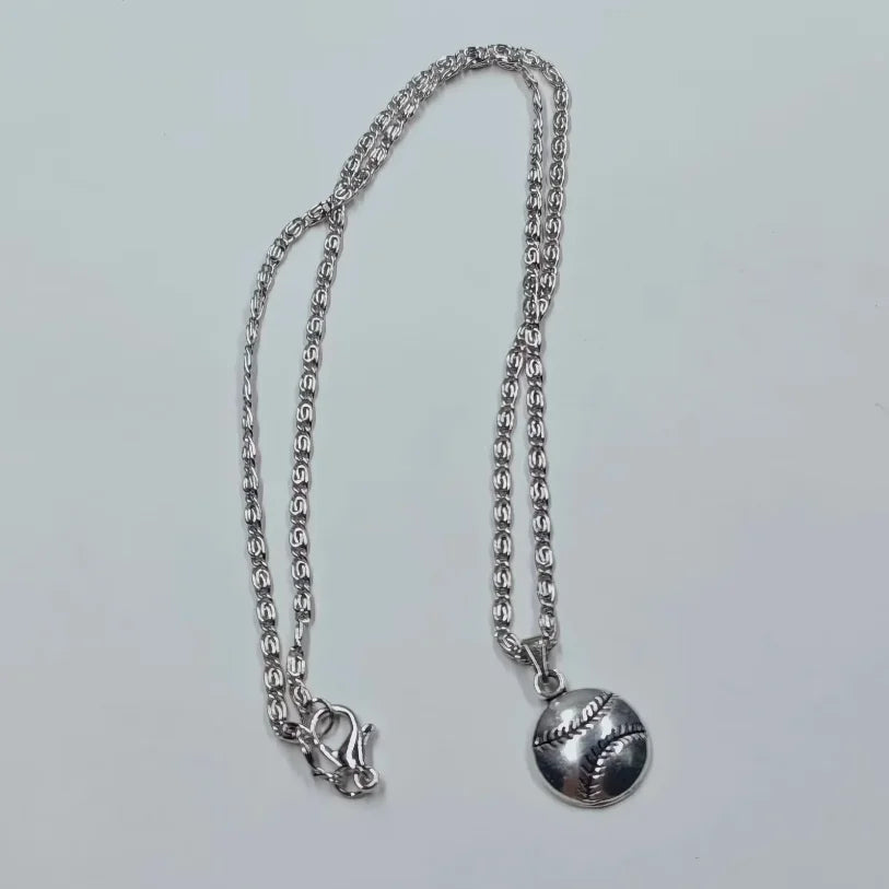 1pcs Hockey Basketball Volleyball Racquet Hat Necklace 45cm Stainless Steel Chain Women Sports Jewelry Wholesale Sales