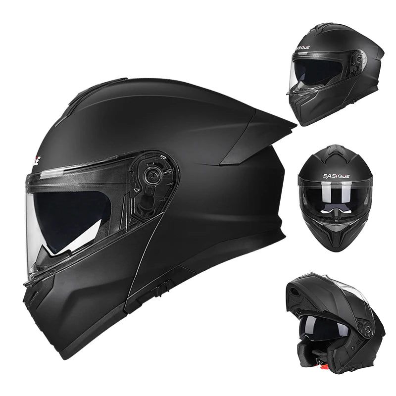 New Flip Up Motorcycle Helmet Dual Lens Sun Visor DOT Certified Bluetooth Compatible Unisex Adult Motorbike Full Face Helmet