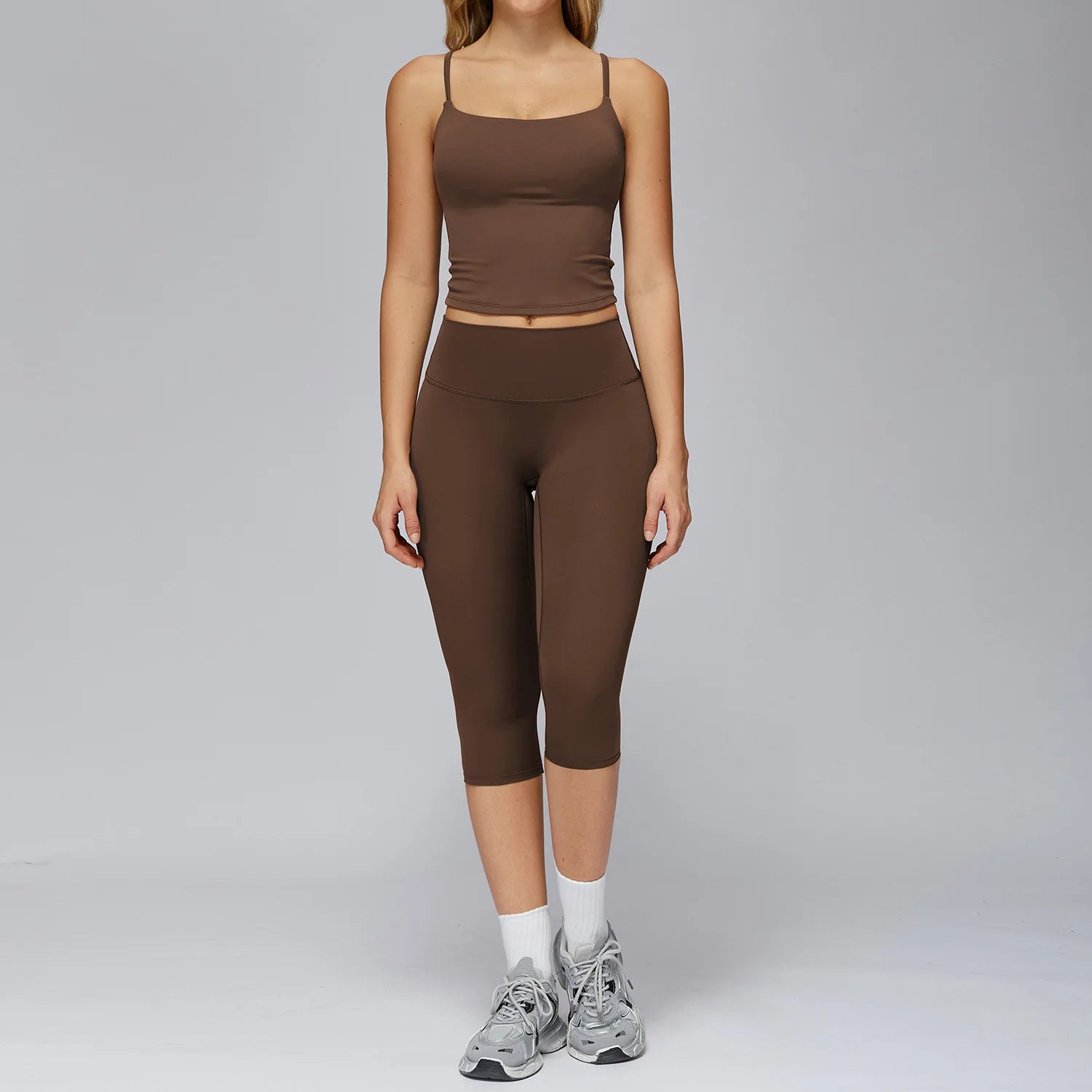 Yoga Set 2 Pieces Sports Outfits Female Clothing Fitness Vest Sportswear Women Tracksuit High Waist Leggings Sport Bra Yoga Suit