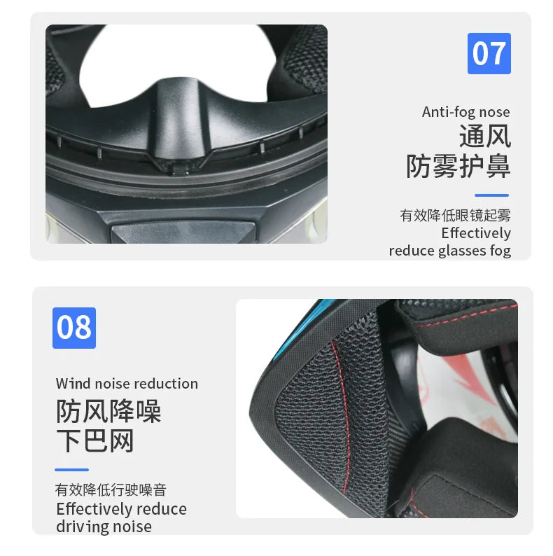 Motorcycle full Face Helmets for Men and Women Moto Racing helmet Adult safety helmet DOT certification