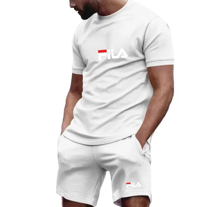 2026 Summer Men's Casual Loose Comfortable Mesh Breathable Quick-Dry Short-Sleeved Sports T-Shirt Shorts Set
