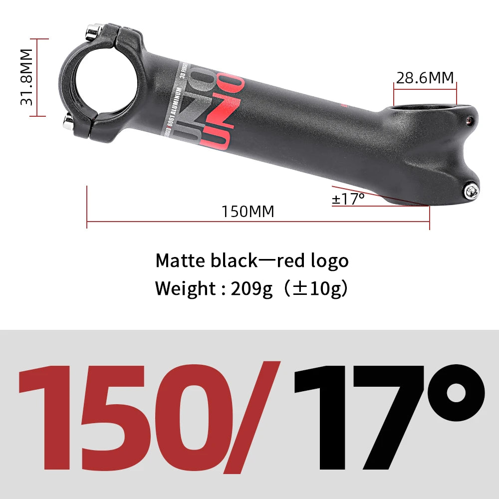 UNO Long Road Bike Stem 140/150mm Mtb Handlebar Stem 7/17 Mtb Bike Table 31.8mm Takeaway Down Stem Bicycle Bridge Mount