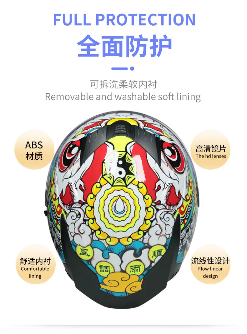 Motorcycle full Face Helmets for Men and Women Moto Racing helmet Adult safety helmet DOT certification