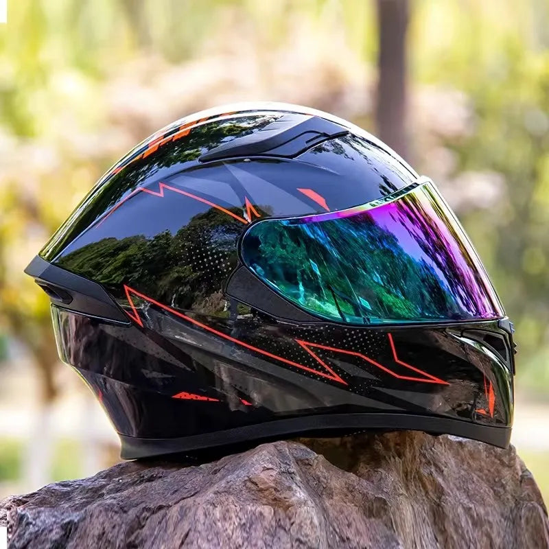 JIEKAI DOT Certified Full Face Motorcycle Helmet Racing Dual Lens Helmet