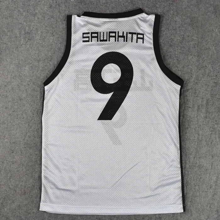 Cosplay costumes Akita Sannoh School Basketball Team No.9 Sawakita Eiji Jersey Sportswear Basketball Vest Tops M-XXL