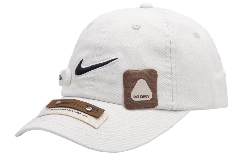 Nike Baseball Cap Castle, High Street, Trendy, Versatile, Minimalist, Acetate Fiber, Duckbill Cap, Unisex, White, FB5369-072