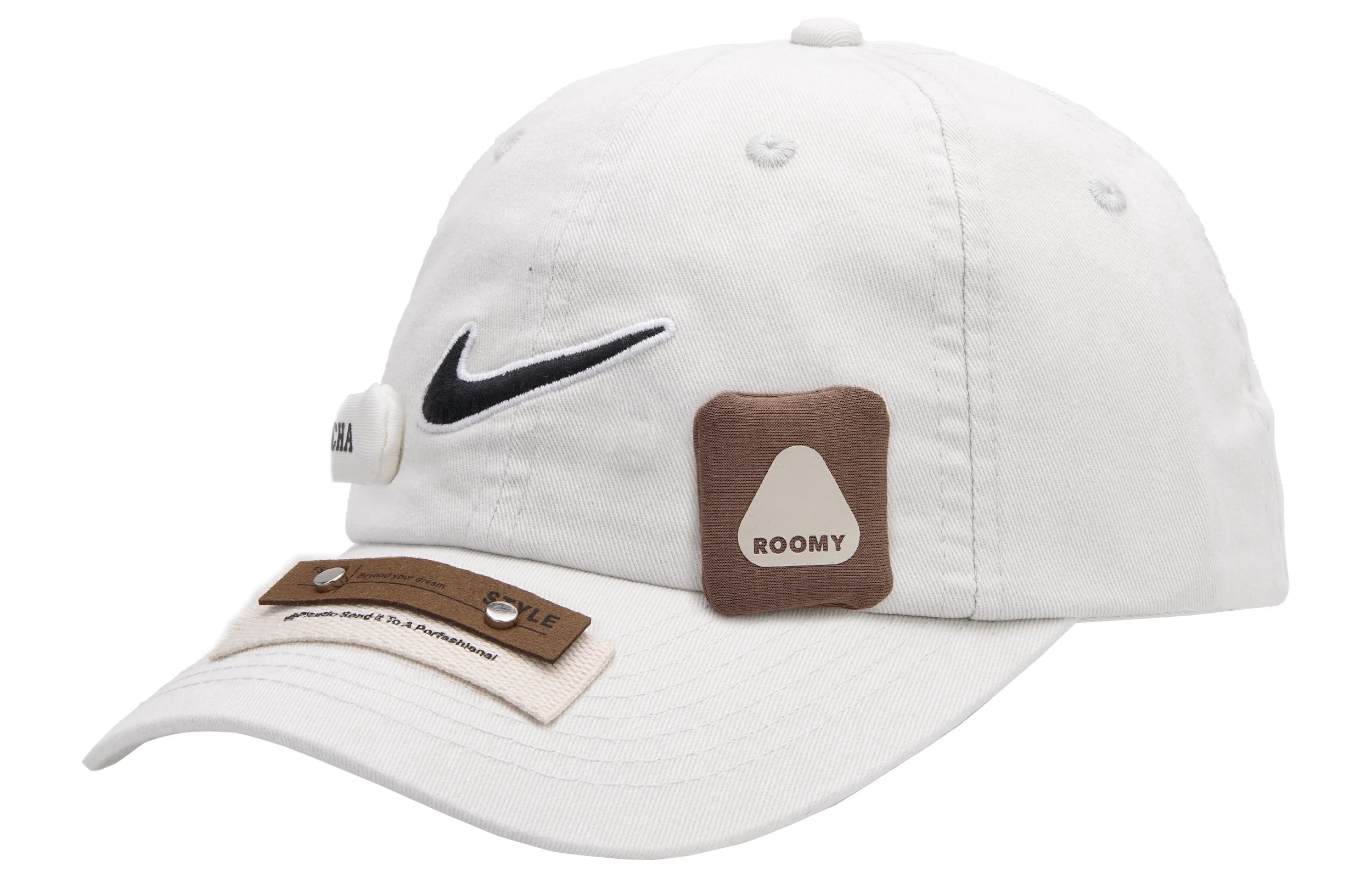 Nike Baseball Cap Castle, High Street, Trendy, Versatile, Minimalist, Acetate Fiber, Duckbill Cap, Unisex, White, FB5369-072