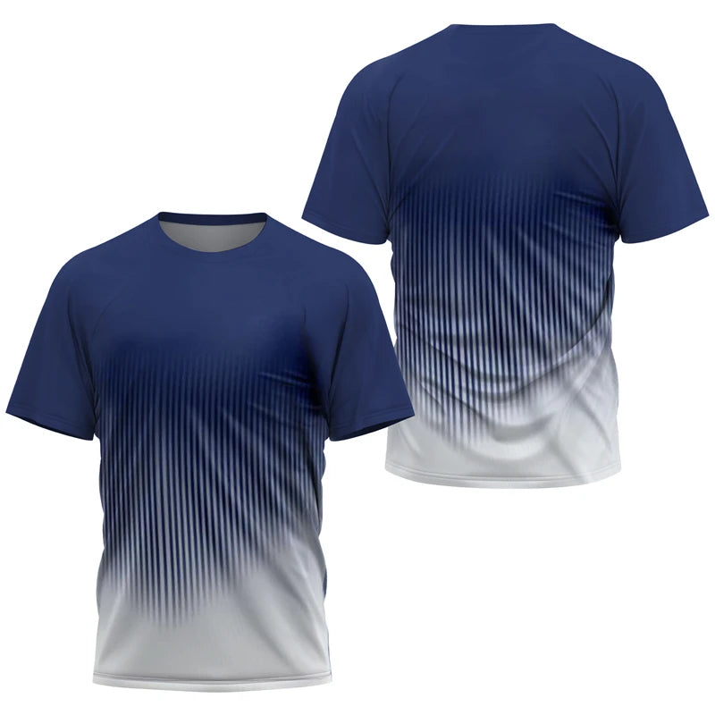 Simple Quick Dry Table Tennis T Shirts For Men Summer Short Sleeve Fashion 3D Printed Sports T-shirts Loose Breathable Gym Tops