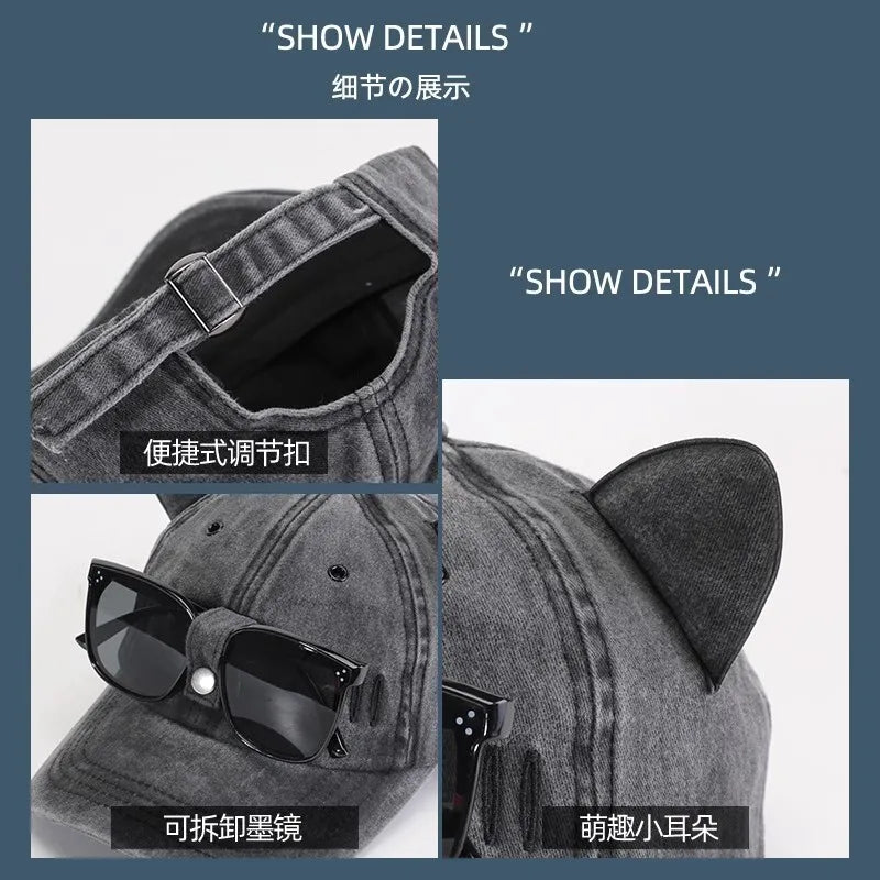 Aviator Hat Korean Adult/Child Version Personality Glasses Cap Sunglasses Sunshade Spring Summer Versatile Tide Baseball Cap