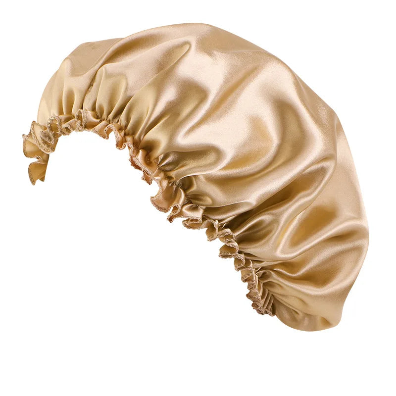 Women Solid Satin Sleeping Night Caps Elastic Band Hair Care Bonnets Used To Hair Care