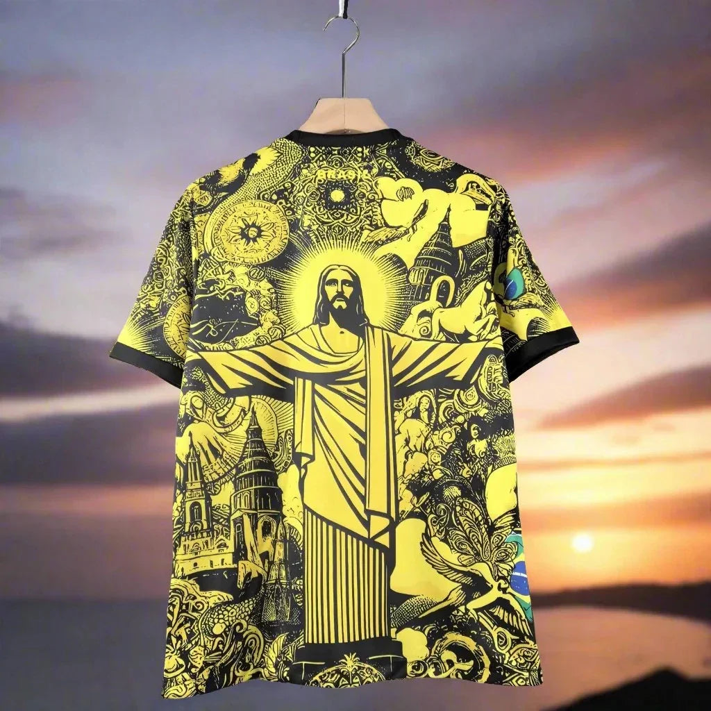 Brazil Jesus Football Jersey Special Edition Women Kids Men T-Shirts Sports Outdoor Training Breathable Quick Dry Men's Clothing