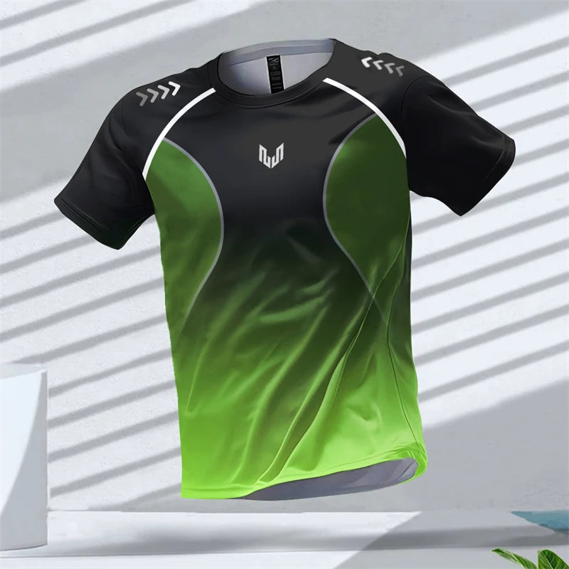 Simple Fashion Quick Dry Sports T Shirts Summer Casual Short Sleeve 3D Printed T-shirts Loose Breathable Fitness Running Tees