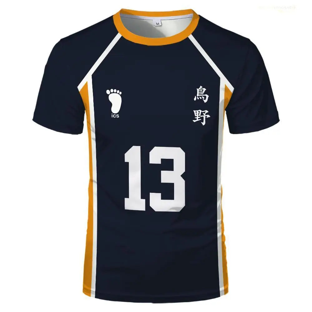 Anime Haikyuu Role Play Jersey Karasuno High School Volleyball Club Hinata Shoyo Kageyama Sportswear Jersey Unisex Crew Neck Top