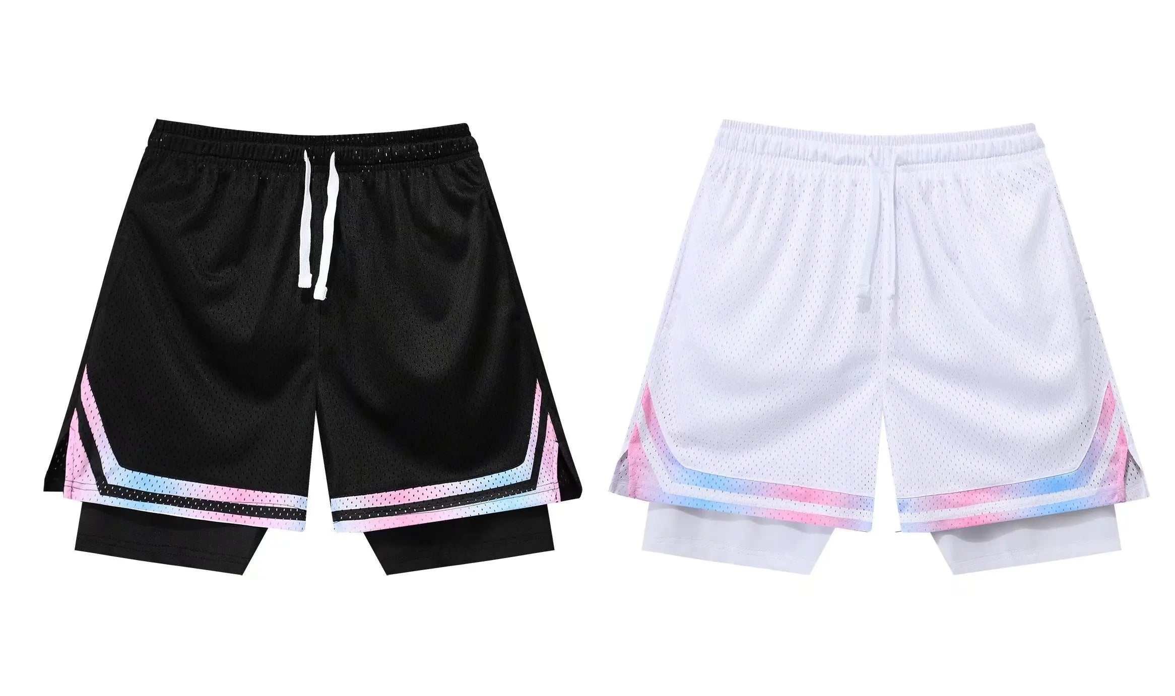 Fake Two Basketball Shorts Loose American Anti-light Men Women Ball Pants Summer Quasi-training Running Sports Five-point Pants