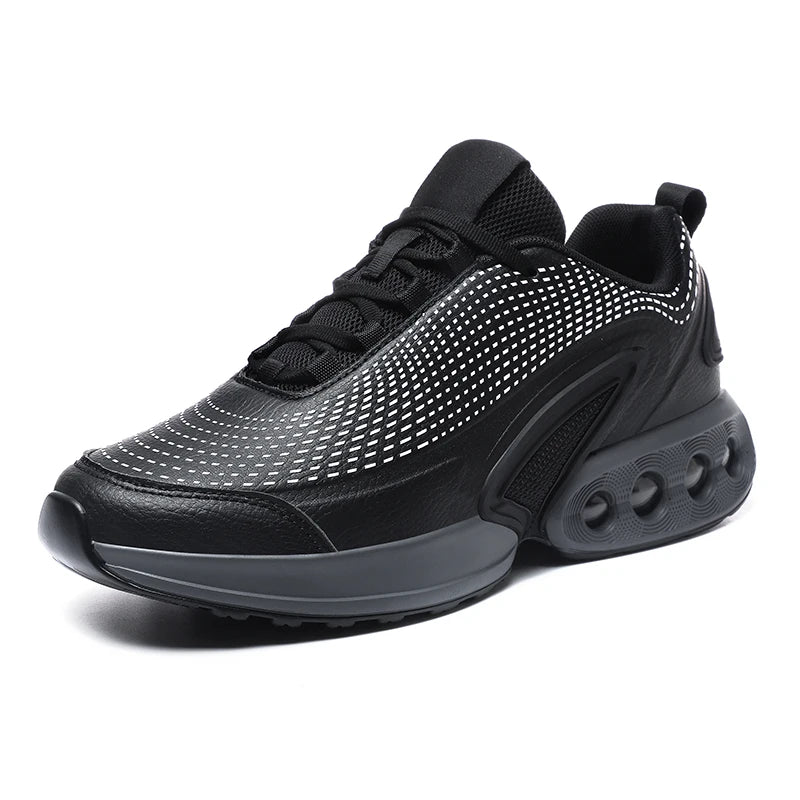 Mens Running Shoes Trendy PU Leather Luxury Design Cosy Cushioning Sneakers Breathable Street Fashion Fitness Training Shoes
