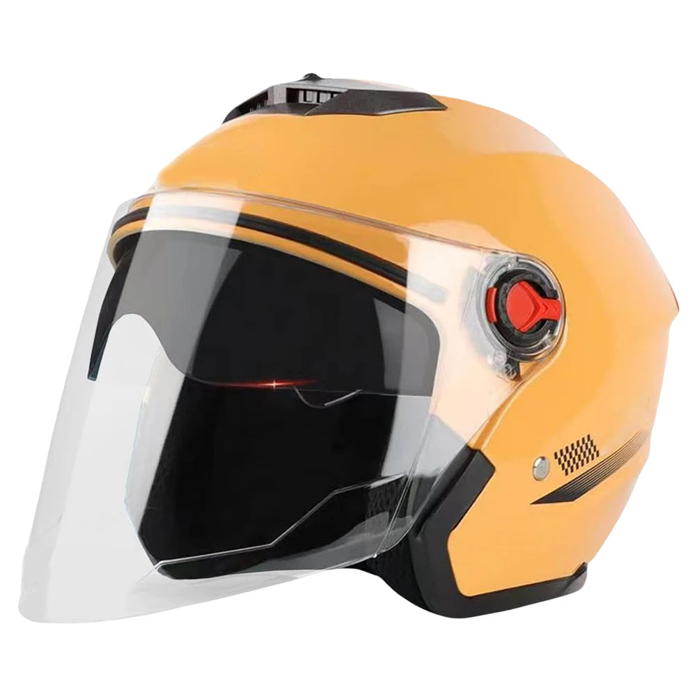 Open Face Motorcycle Helmet with Sun Visor Adult Motorcycle Helmet All Year Use Adults Semi-Open Helmet Woman Men Moto Equipment