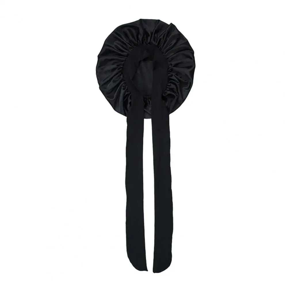 Women Sleeping Hair Bonnet with Tie Band Night Sleep Cap Adjustable Silk Satin Bonnet Wrap for Braids Long Curly Hair