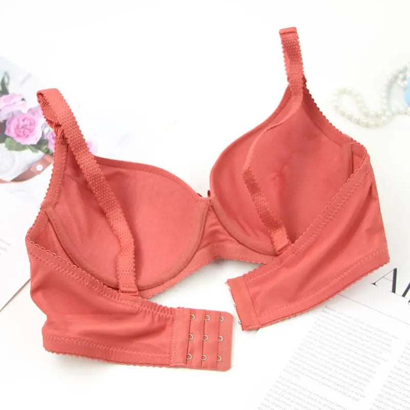 2025 New Sexy Plus Size Bras Bow Sweat Absorption Underwear For Women Solid Smooth Seamless Breathable ABC Cup Lingerie