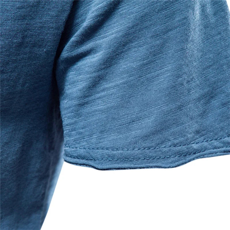 Men Fashion v-Neck t-Shirts Oversized Cotton t Shirt For Man Short Sleeve Top Tees Slim Casual Gym t Shirt Blouses Man Clothing