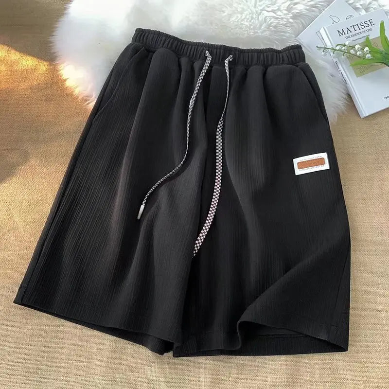 Sports Ice silk Shorts Breathable comfortable Summer Quick drying shorts Solid home shorts sports Knee length Loose casual Pants