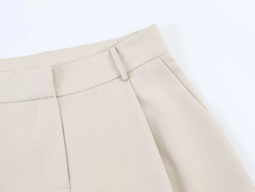 European and American style 2026 new double-button straight suit jacket with shoulder pads + pleated straight trousers suit