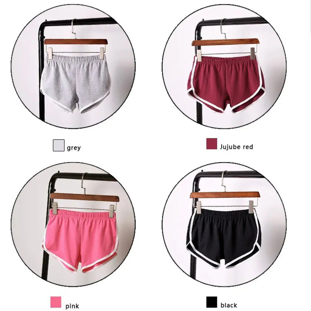 Cotton Women Yoga Shorts Summer Casual Breathable Elastic Waist Running Fitness Sports Beach Shorts Quick-Drying Gym Pants Grey